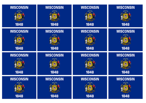 12Pcs Wisconsin Flags Vinyl Sticker Decals 2