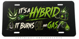 It's a Hybrid Humor Joke Racing Car Truck SUV Black License Plate