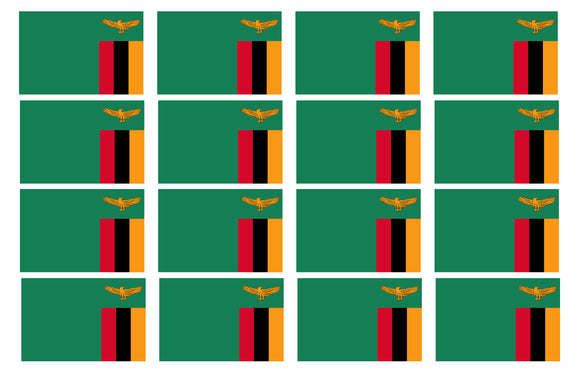 12Pcs Zambia World Country Flags Vinyl Sticker Decals - 2