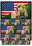 13Pcs Vintage Style Rhodesia Rhodesian USA American Flag Vinyl Sticker Decals - OwnTheAvenue