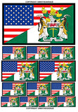 13Pcs Lot Pack Rhodesia Rhodesian USA American Flag Vinyl Sticker Decals - OwnTheAvenue