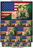 13Pcs Vintage Style Rhodesia Rhodesian USA American Flag Vinyl Sticker Decals - OwnTheAvenue