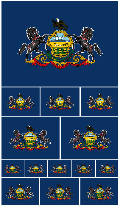 14Pcs Pennsylvania Flags Assorted Assortment Vinyl Sticker Decals - OwnTheAvenue