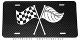 Sport Racing Style Electric Vehicle EV Carbon Fiber Style Metal License Plate