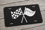 Sport Racing Style Electric Vehicle EV Carbon Fiber Style Metal License Plate