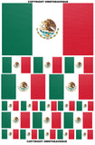 19Pcs Pack Lot Mexico Mexican Flags Assorted Carbon Racing Sticker Decals - OwnTheAvenue