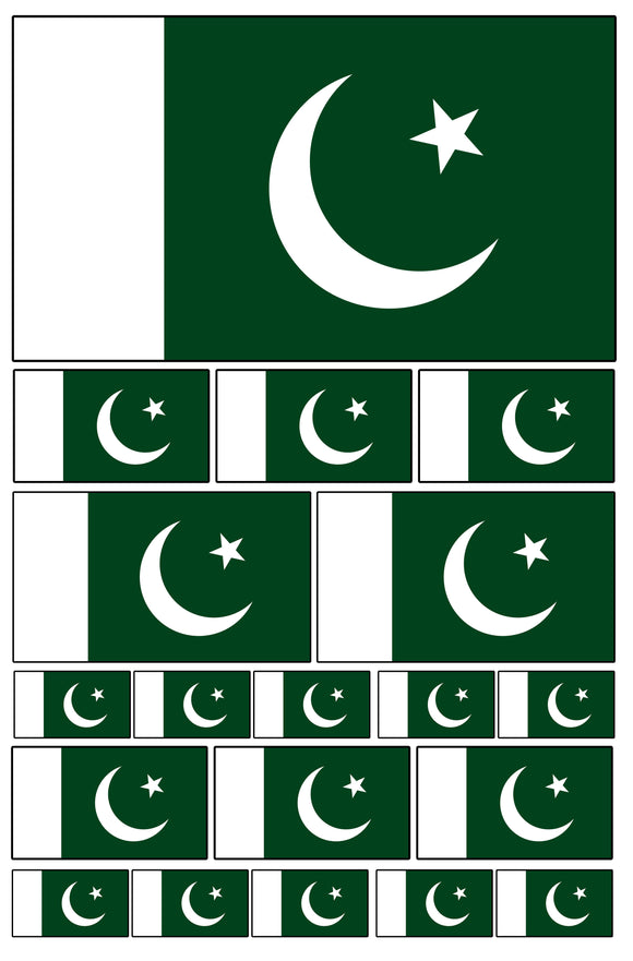 19Pcs Pakistan Pakistani Flags Assorted Assortment Vinyl Sticker Decals - OwnTheAvenue