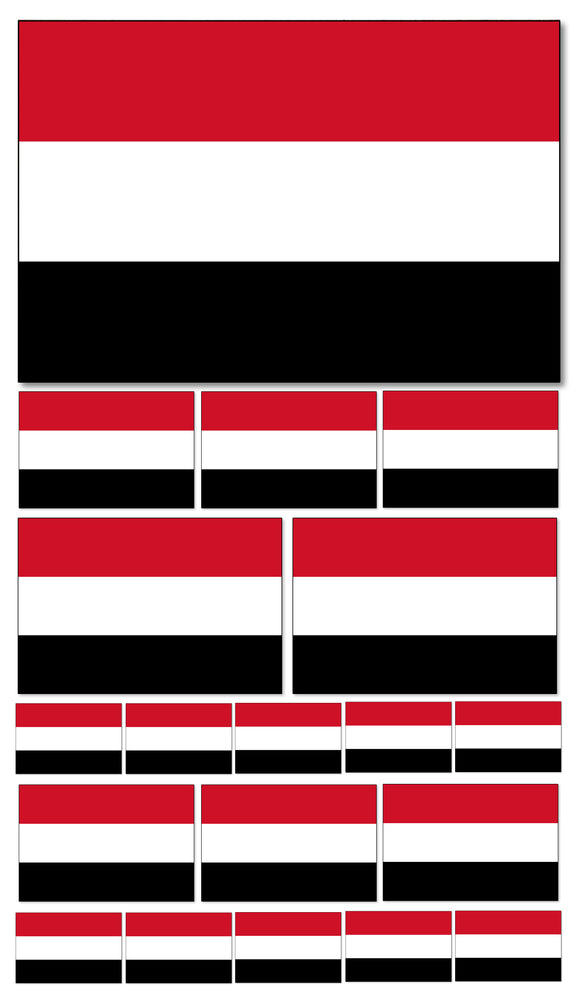 19Pcs Pack Lot Yemen World Country Flags Assorted Vinyl Sticker Decals - OwnTheAvenue