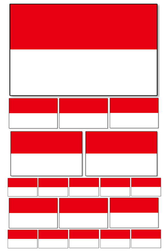 19Pcs Indonesia Indonesian Flags Assorted Assortment Vinyl Sticker Decals - OwnTheAvenue