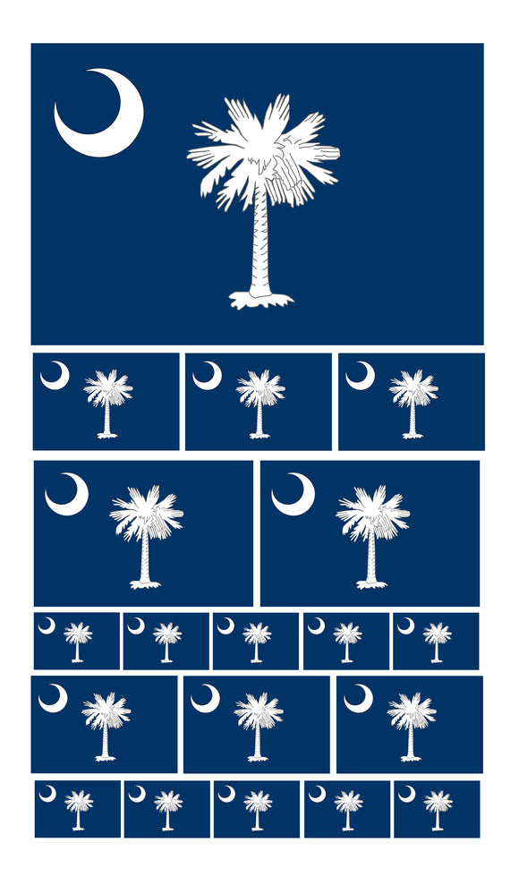 19Pcs South Carolina Flags Assorted Assortment Vinyl Sticker Decals - OwnTheAvenue