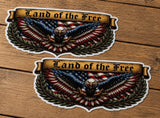 2Pcs Land of The Free Bald Eagle USA American Flag Colors Sticker Decal 5" Inches - OwnTheAvenue