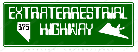 Extraterrestrial Highway Route 375 Alien UFO Vinyl Sticker Decal 5