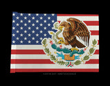 2 Pack Mexico Mexican USA American Flag / Flags - 5.5" x 8.1" Each