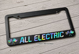All Electric Car Sport Racing Style Electric Vehicle EV Holographic License Plate Frame