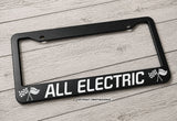 All Electric Car Sport Race Style Electric Vehicle EV Black License Plate Frame