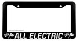All Electric Car Sport Race Style Electric Vehicle EV Black License Plate Frame