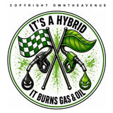 x2 It's a Hybrid Humor Joke Racing Model V01A Holographic Sticker Decals 4"