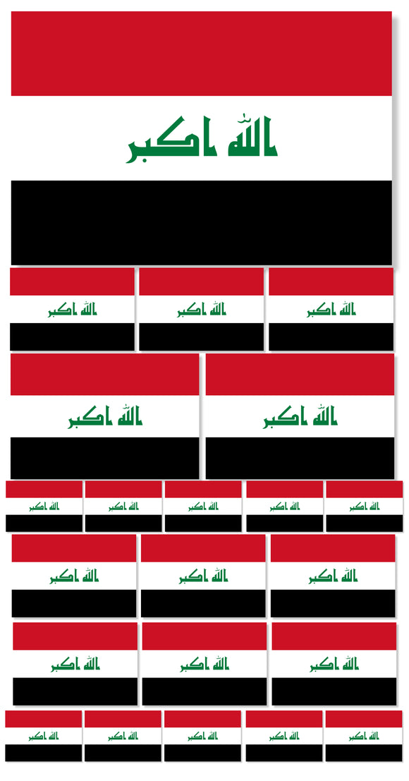 22Pcs Pack Lot Iraq Iraqi World Country Flag Assorted Vinyl Sticker Decals - OwnTheAvenue