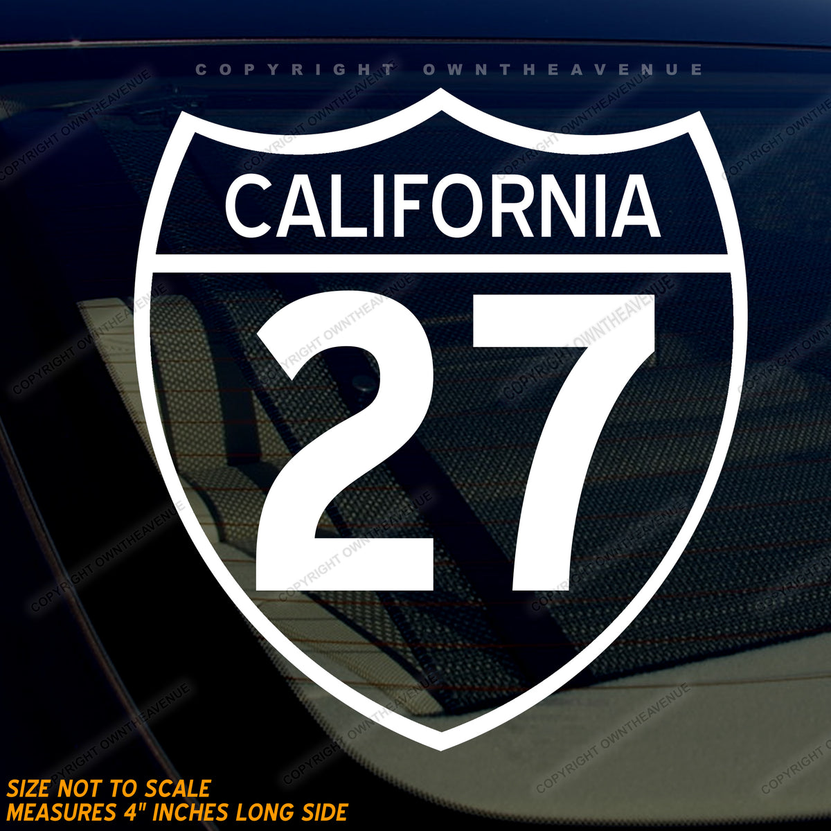 California Route 27 Highway Sign Car Truck Laptop Vinyl Sticker Decal
