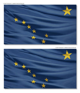 x2 Alaska AK Wavey Original Style Flag Car Truck SUV Auto Vinyl Stickers 3.5" - OwnTheAvenue