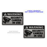 2 Pack - Large Warning Video Surveillance Security Burglar Alarm Vinyl Sticker Decals - 4.5" Inches Long Each - OwnTheAvenue