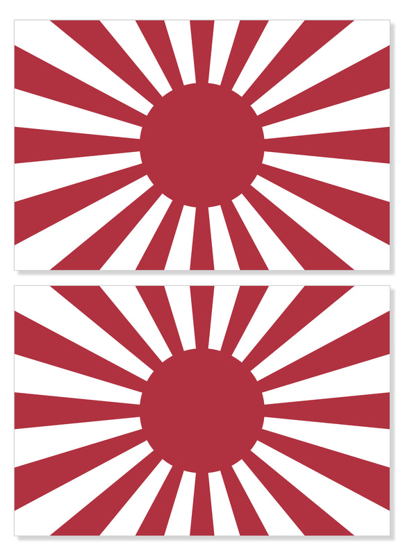 2Pcs Japan Japanese Rising Sun Flag Vinyl Sticker Decals 3.5