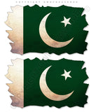 2Pcs Pakistan Pakistani Vintage Style Distressed Flags Vinyl Sticker Decals 3" - OwnTheAvenue