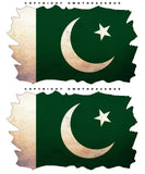 2Pcs Pakistan Pakistani Vintage Style Distressed Flags Vinyl Sticker Decals 3" - OwnTheAvenue