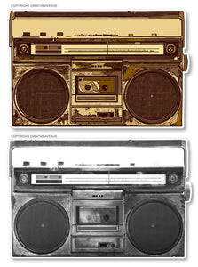 2 Pack - Boombox Hip Hop Music Vintage Style Vinyl Sticker Decals 3.5" Each - OwnTheAvenue