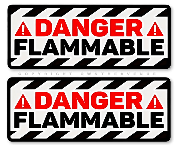 Sticker Flammable 2Pcs Danger Flammable Fire Safety Caution Warning Vinyl Sign Sticker D