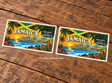 2 Pack - Jamaica Jamaican Flag Souvenir Style Vinyl Sticker Decals 5"