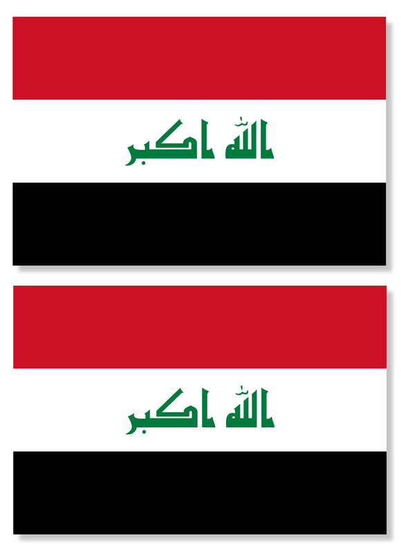 2Pcs Iraq Iraqi World Country Flags Vinyl Sticker Decals 3