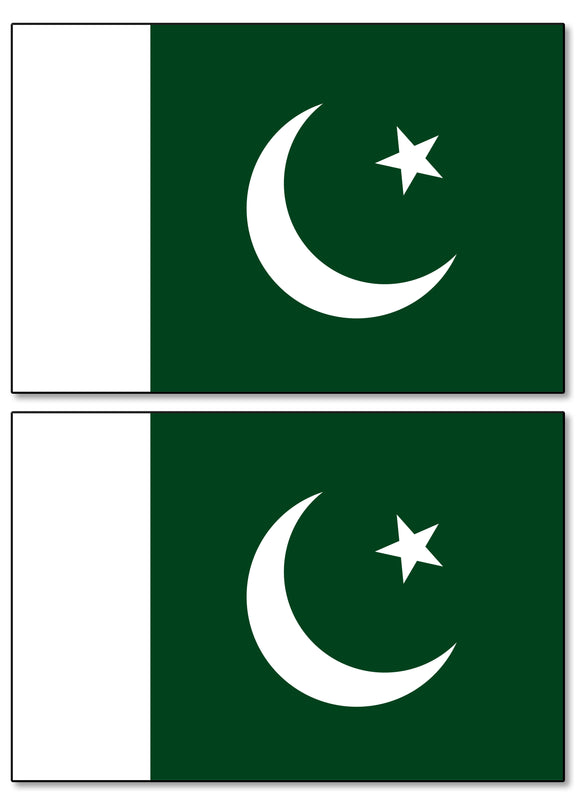 2Pcs Pakistan Pakistani World Country Flags Vinyl Sticker Decals - 3