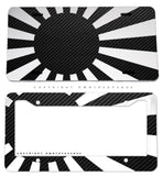 2Pcs JDM Carbon Fiber Style Racing Drifting Metal License Plate + Frame - OwnTheAvenue