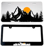 2Pcs Mountains Forest Nature Hiking Camping License Plate + Frame - OwnTheAvenue