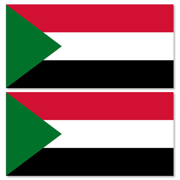 2Pcs Sudan World Country Flag Sticker Decals 4