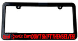 Manual Transmission Funny Joke Stick Shift Real Sports Cars JDM V02 - License Plate Frame - OwnTheAvenue