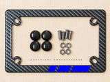 Blue Racing Stripe Model V01 Carbon Fiber Motorcycle License Plate Frame - OwnTheAvenue