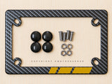 Bronze Racing Stripe Model V01 Carbon Fiber Motorcycle License Plate Frame - OwnTheAvenue