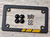 Bronze Racing Stripe Model V01 Carbon Fiber Motorcycle License Plate Frame - OwnTheAvenue
