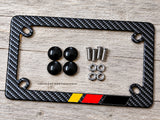 German Germany Flag Racing Stripe Model V01 Carbon Fiber Motorcycle License Plate Frame - OwnTheAvenue