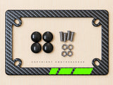 Green Racing Stripe Model V01 Carbon Fiber Motorcycle License Plate Frame - OwnTheAvenue