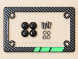 Mint Sport Racing Stripe Model V01 Carbon Fiber Motorcycle License Plate Frame - OwnTheAvenue