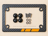 Orange Sport Racing Stripe Model V01 Carbon Fiber Motorcycle License Plate Frame - OwnTheAvenue