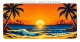 2Pcs Palm Trees Beach Ocean Sunset Vinyl Sticker Decals 4.25" Inches Each