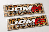x2 JDM Cheetah Print Kanji Japanese Drifting Racing Box Vinyl Sticker 7"