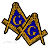 2 Pack - Freemason Masonic Vinyl Sticker Decals 3.5" Each