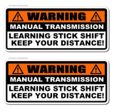 x2 Warning Learning Stick Shift Bumper Sticker Decal Manual Transmission JDM