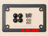 Red Sport Racing Stripe Model V01 Carbon Fiber Motorcycle License Plate Frame - OwnTheAvenue
