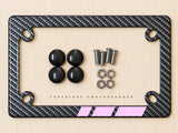 Soft Pink Sport Racing Stripe Model V01 Carbon Fiber Motorcycle License Plate Frame - OwnTheAvenue